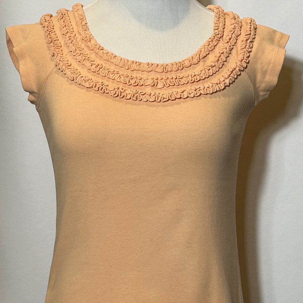 NWT Fresh Produce Baby Rib Island Ruffle Cap Sleeve Top Tee Melon Size XS